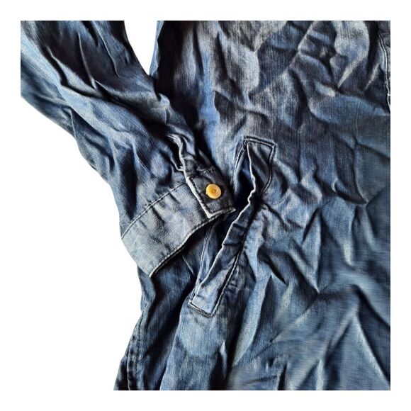 Joan Vass Denim Blue Button-Up Tunic - Picture 3 of 3